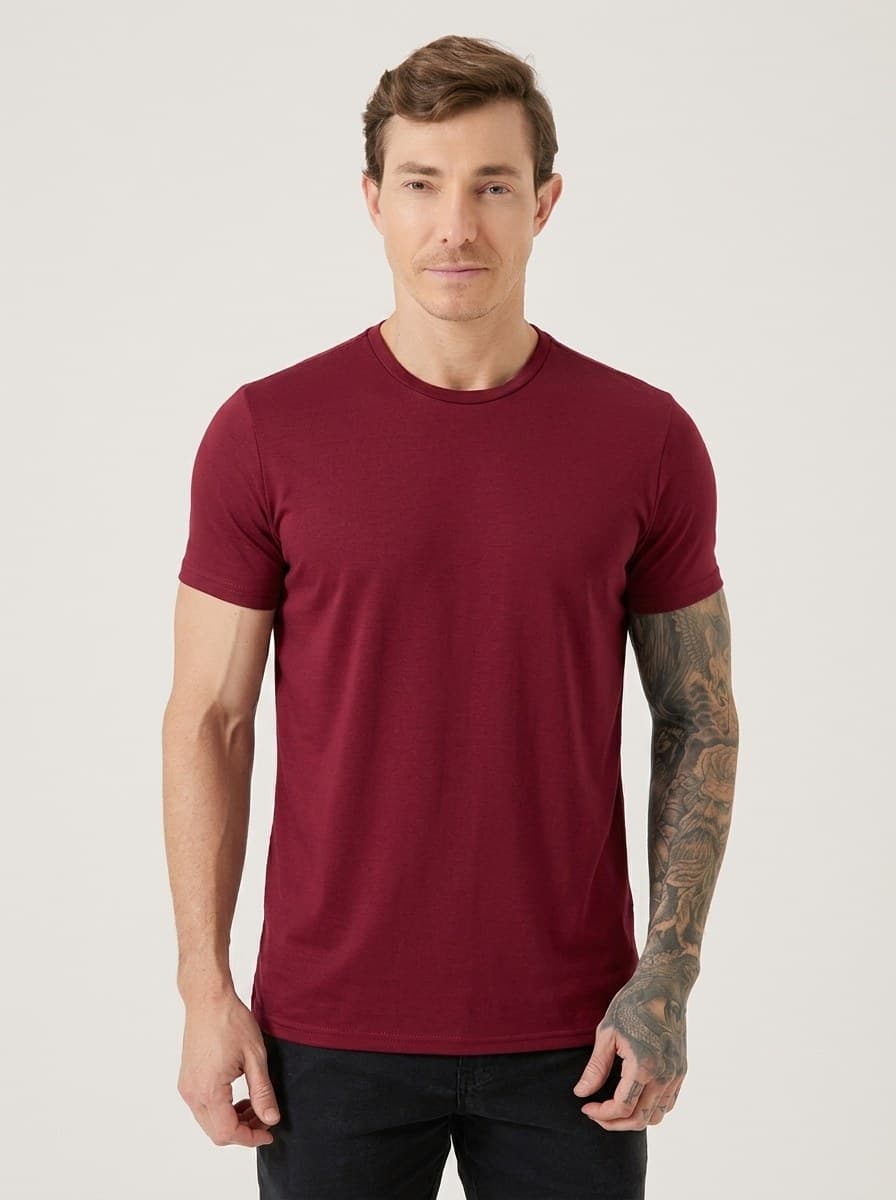 Camiseta Lisa Malha PP Bordô