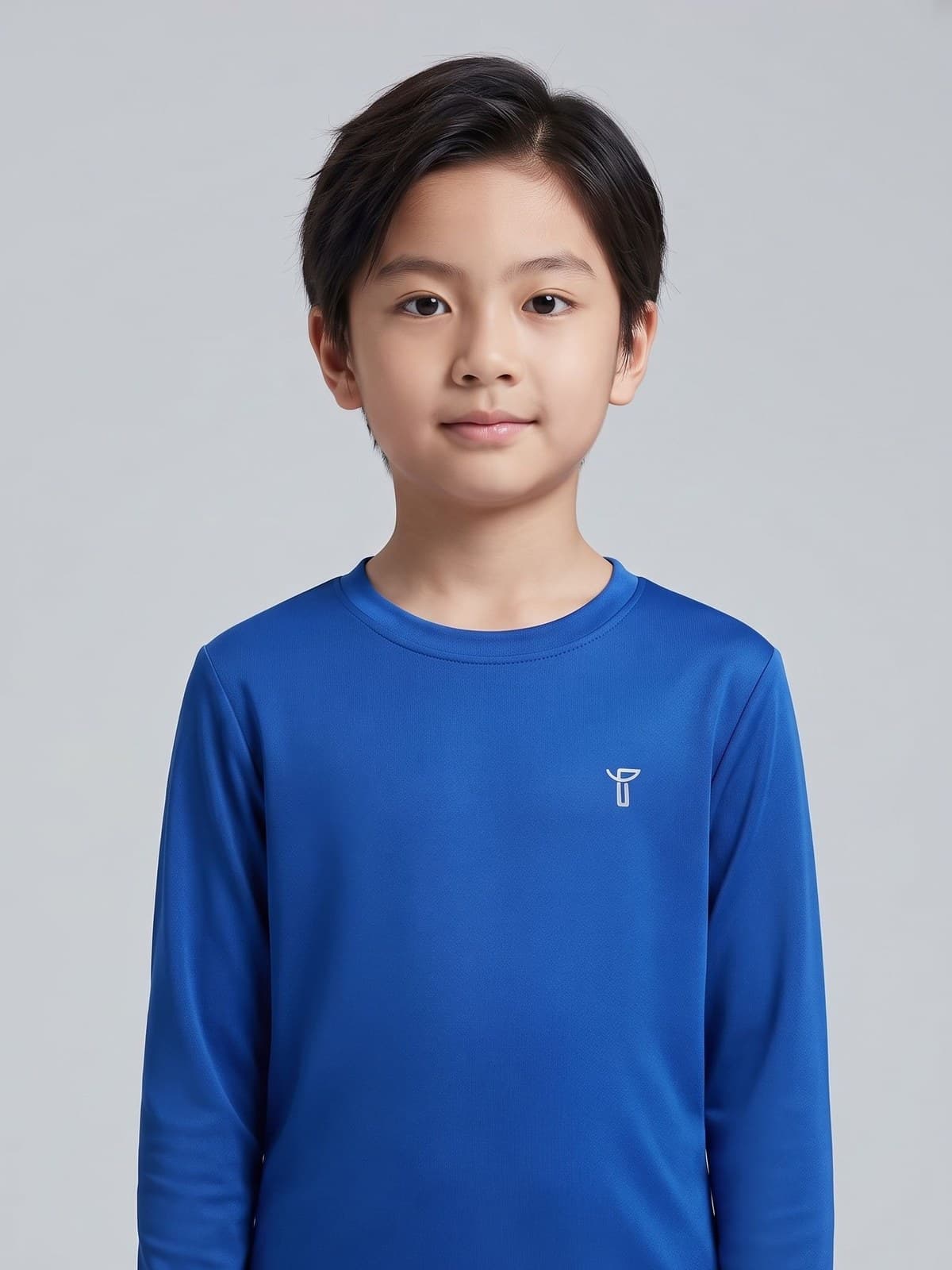 Kit 2 Camisetas UV Infantil Manga Longa Azul