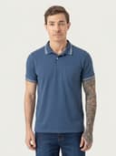 Polo Malha com Bolso Azul Índigo