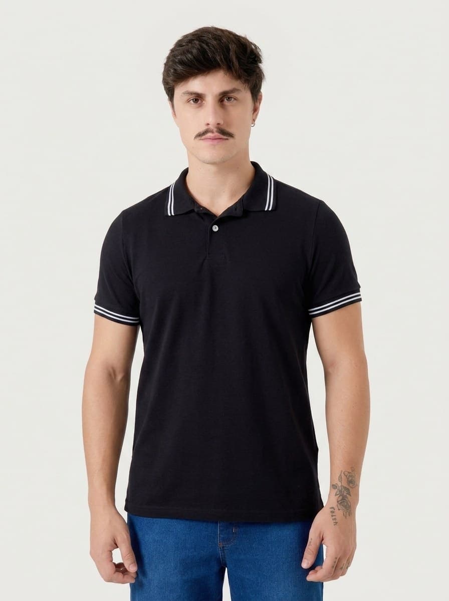 Polo Malha Lisa Preto