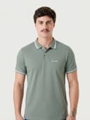 Polo Malha com Estampa Verde Sálvia