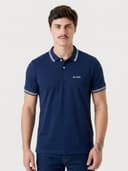 Polo Malha com Estampa Marinho