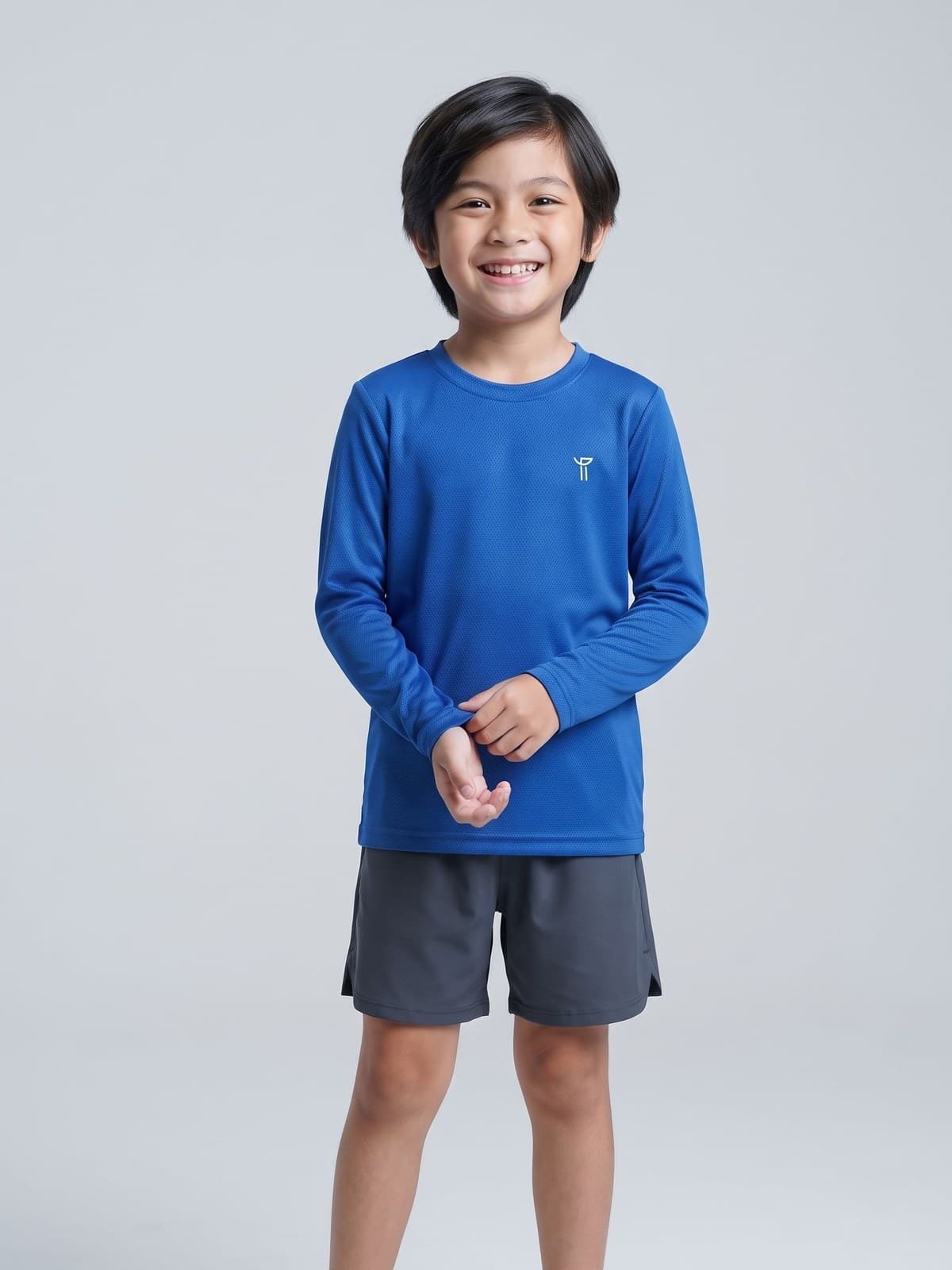 Camiseta UV Infantil Manga Longa Azul